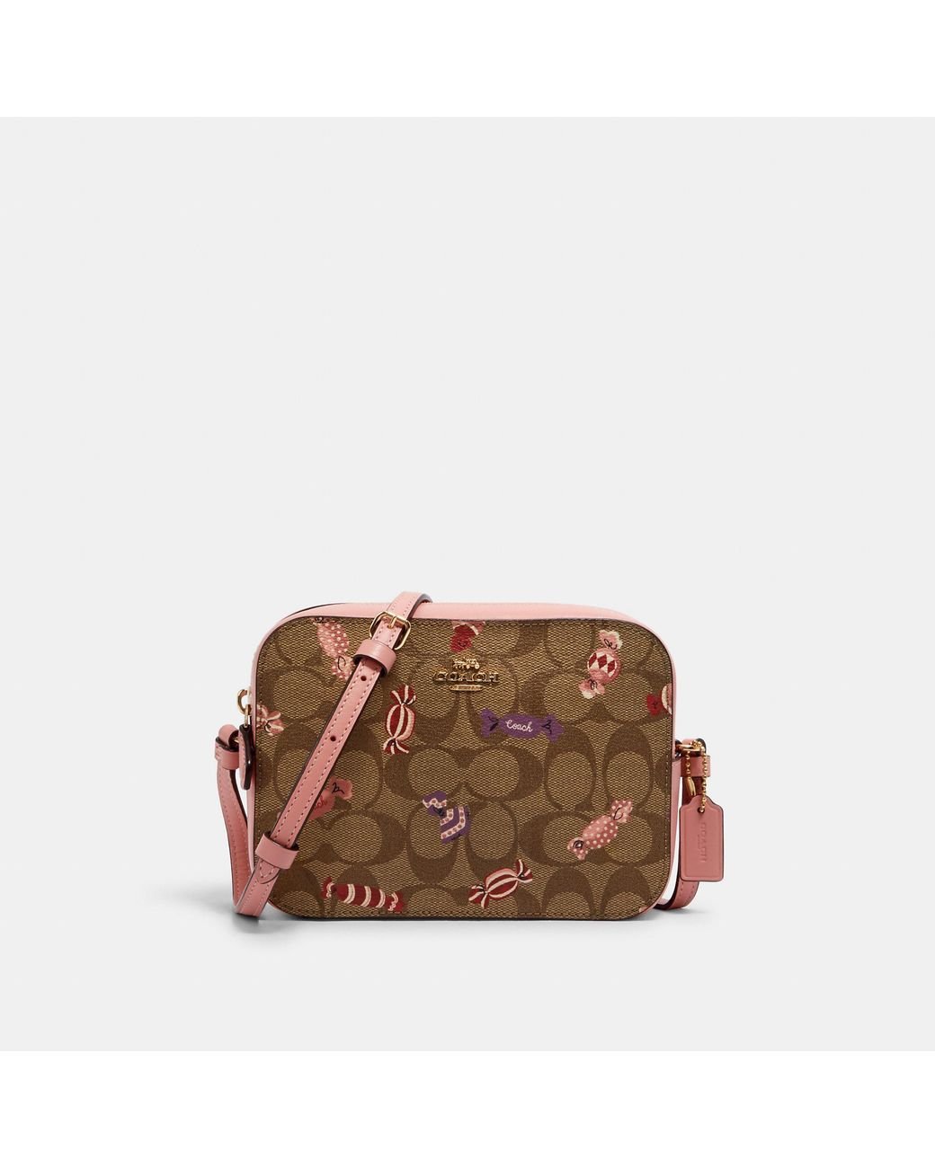 COACH Mini Camera Bag In Signature Canvas With Candy Print Lyst