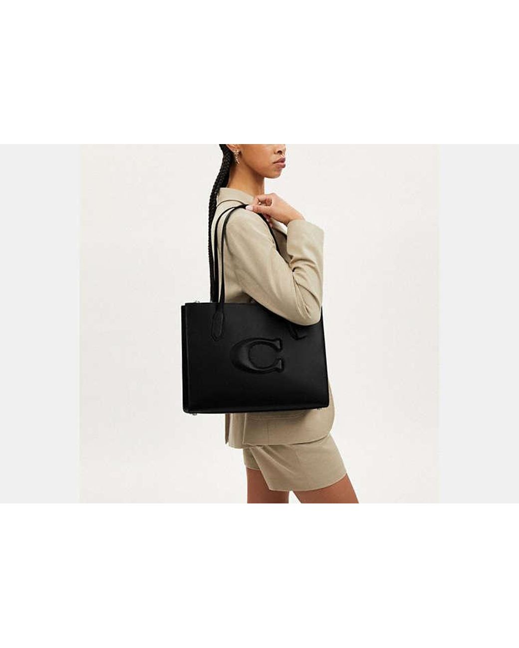 トートバッグ COACH Nina Tote Bag CW493 NWT Coach CW493 Embossed Leather Nina Tote Bag Stone