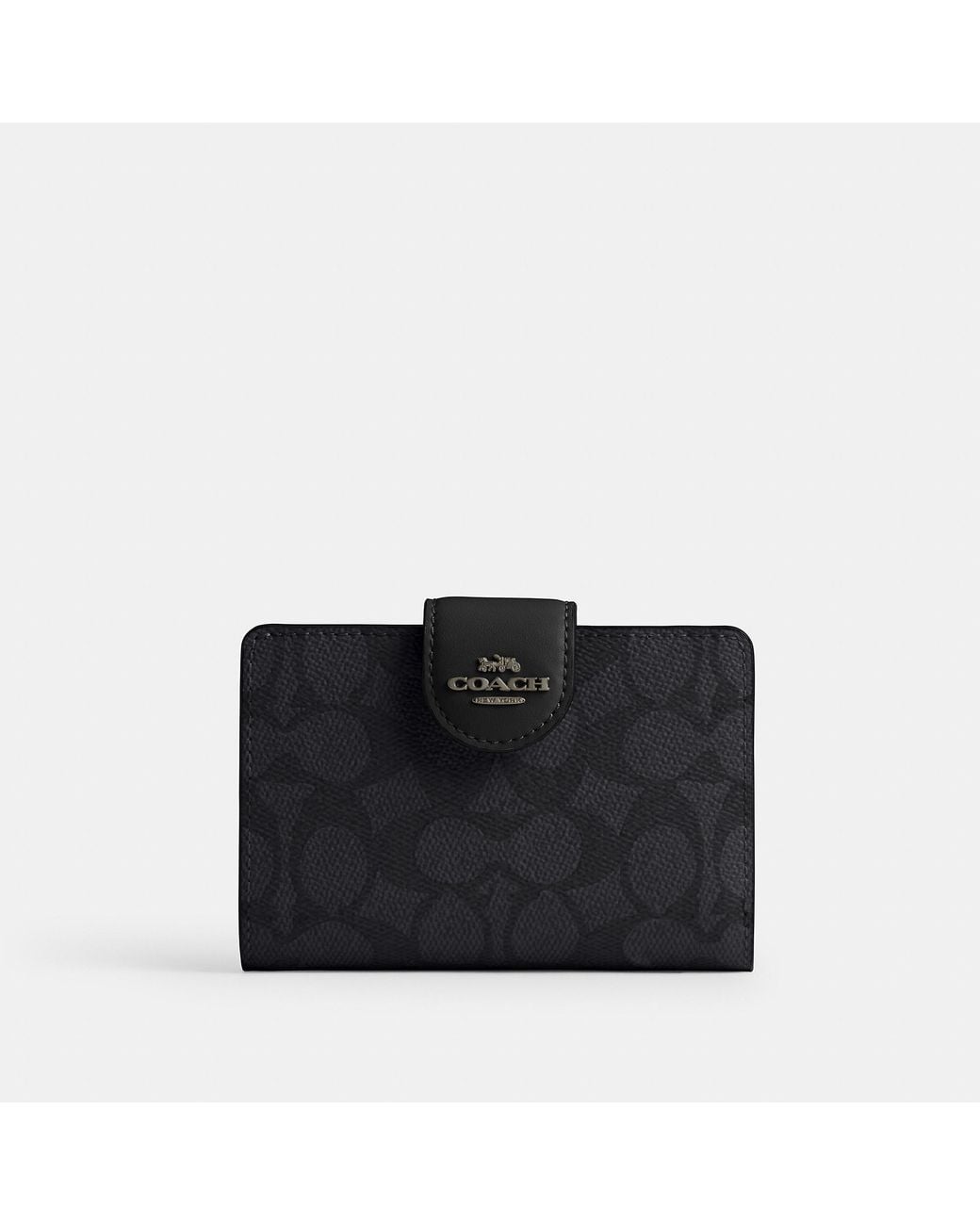 COACH Black Medium Corner Zip Wallet