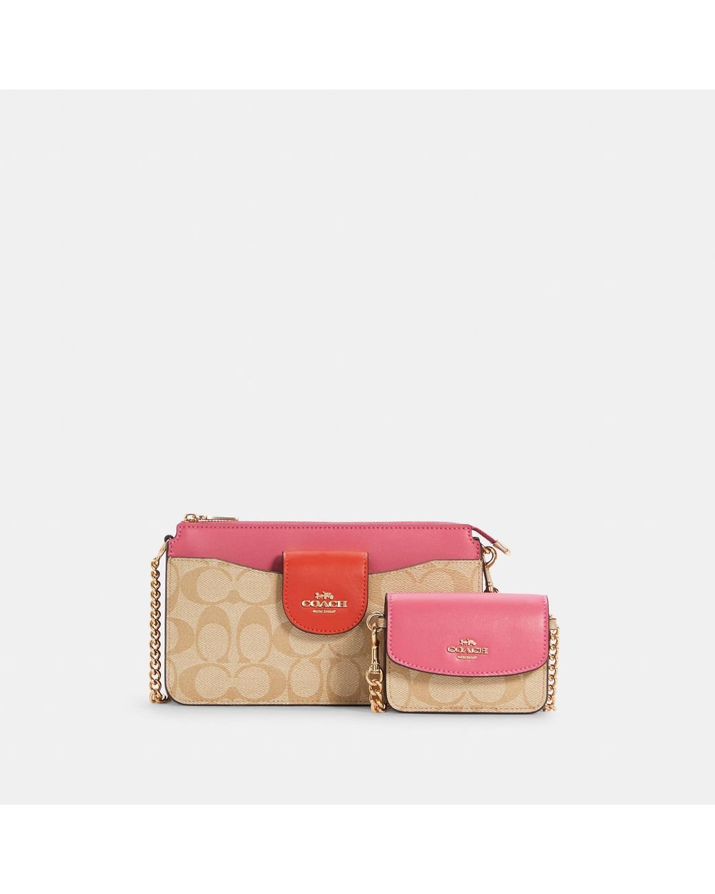 Coach, Bags, Pink White Stripe Coach Crossbody Bag