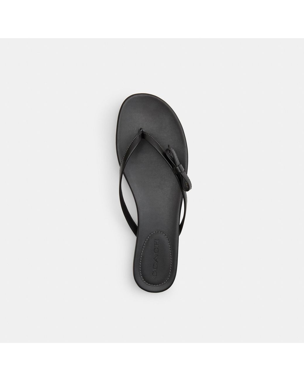 COACH Black Bow Flip Flop