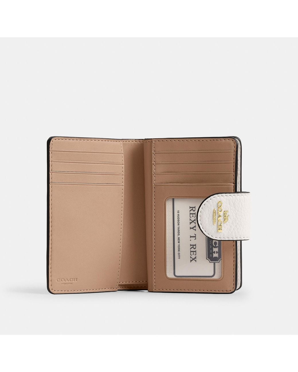 COACH White Medium Corner Zip Wallet