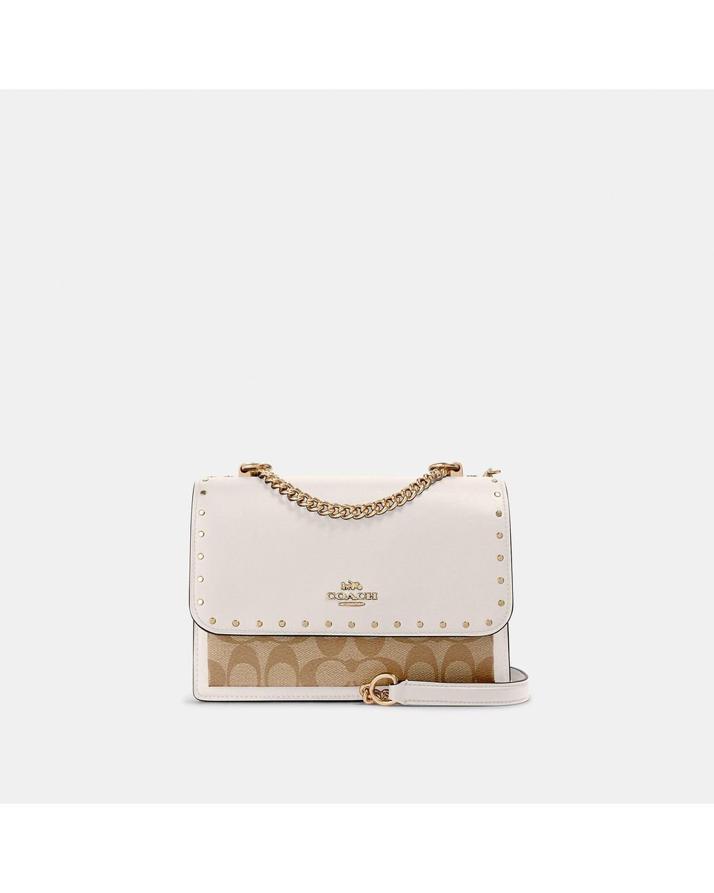 COACH Klare Crossbody Bag In Signature Canvas With Rivets in Natural Lyst