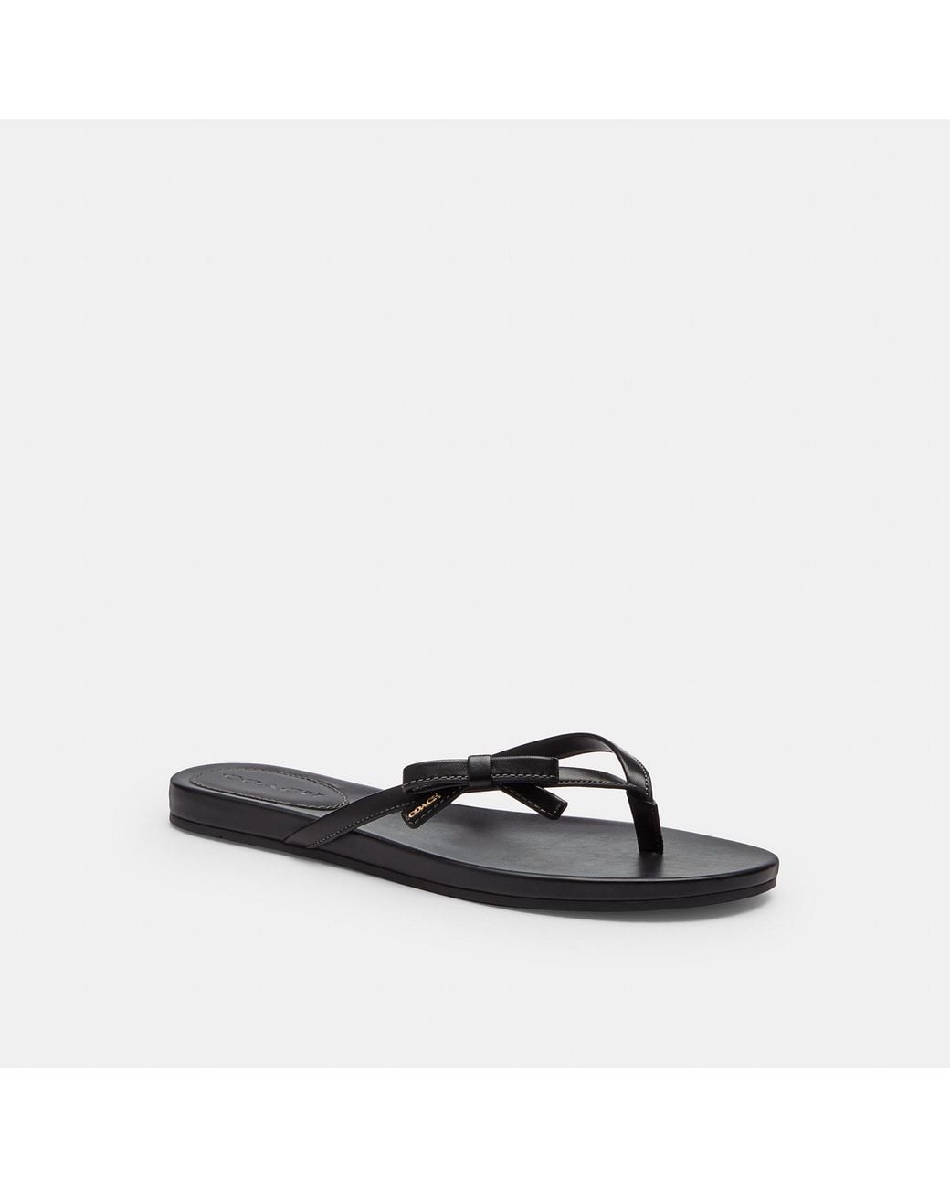 COACH Black Bow Flip Flop