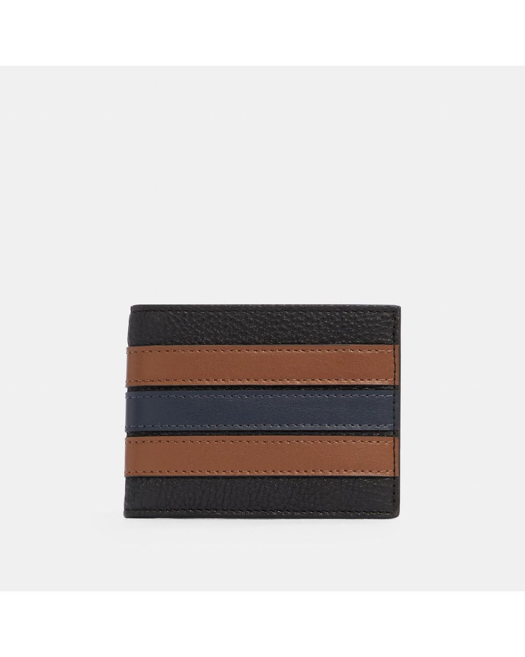 COACH Leather Slim Billfold Wallet With Varsity Stripe in Black for Men - Lyst