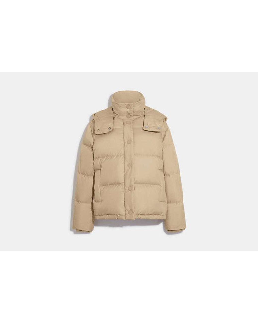 COACH Short Down Puffer in Natural Lyst UK