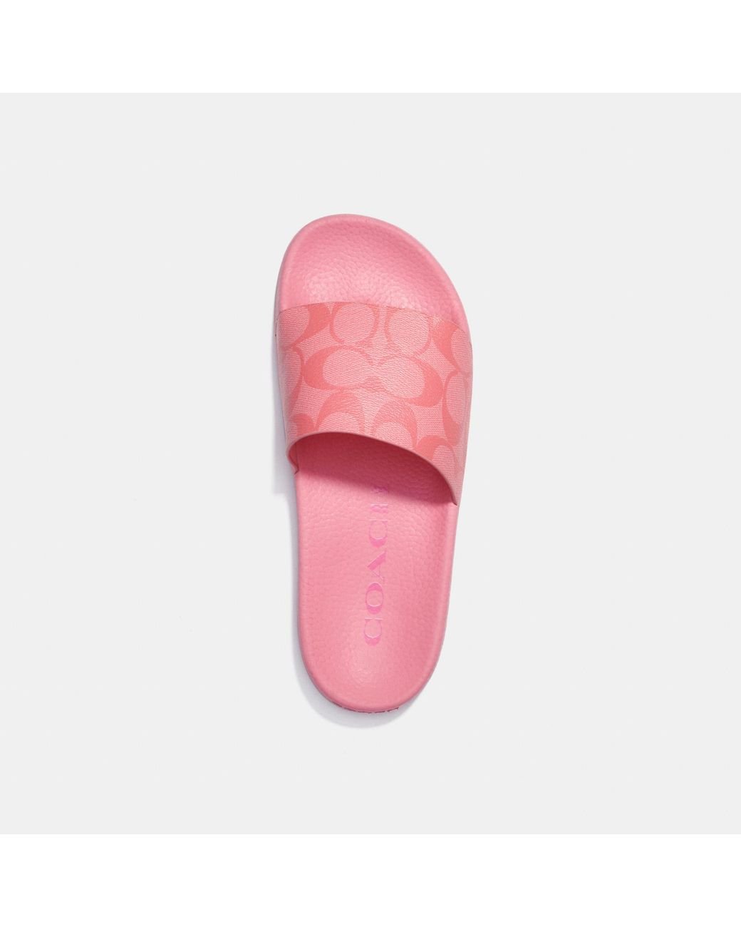 Pink coach flip flops best sale