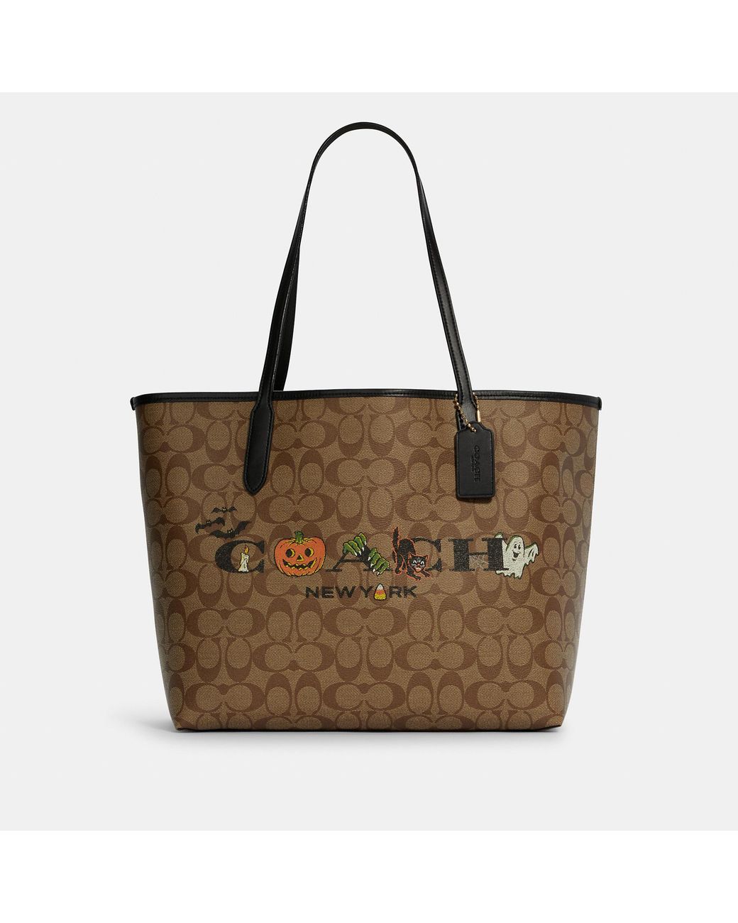 Coach Outlet City Tote In Signature Canvas With Halloween in Brown Lyst