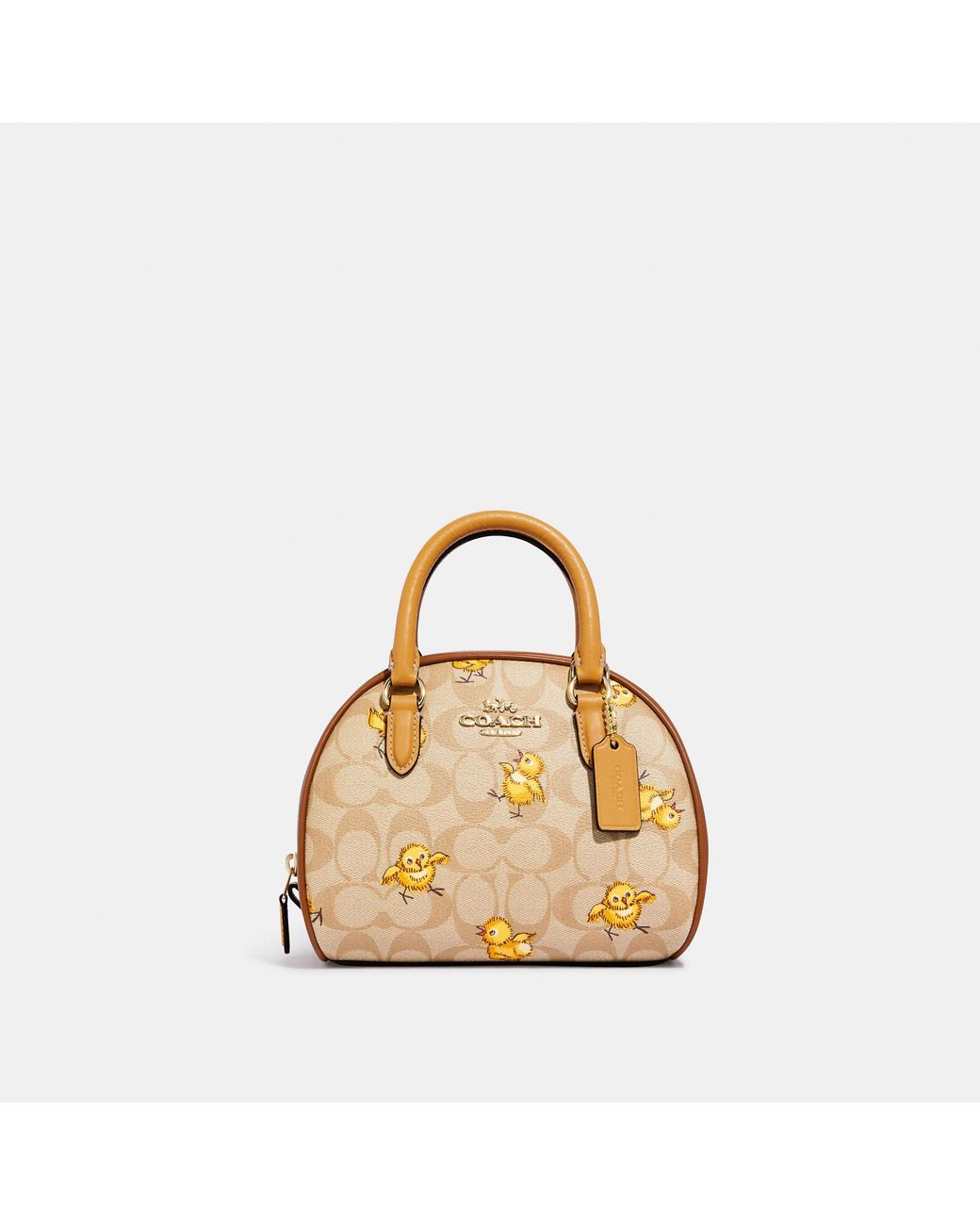 Coach Outlet Sydney Satchel In Signature Canvas With Tossed Chick Print