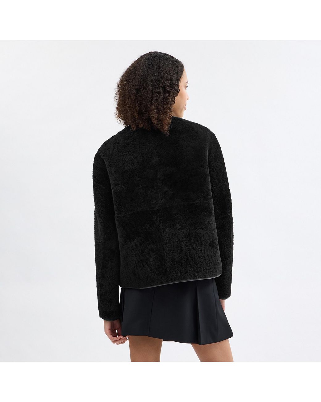 COACH Black Fluffy Shearling Coat