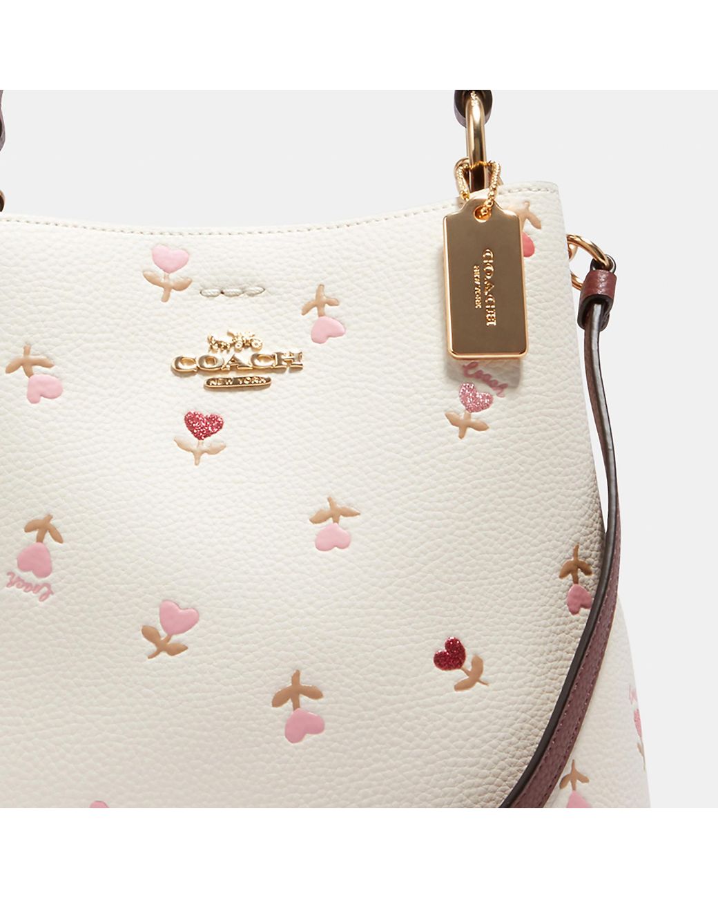 COACH Small Town Bucket Bag With Heart Floral Print | Lyst