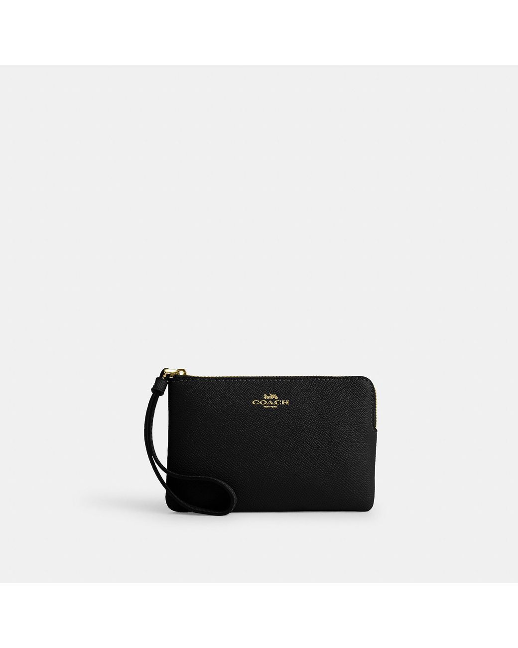 COACH Black Corner Zip Wristlet