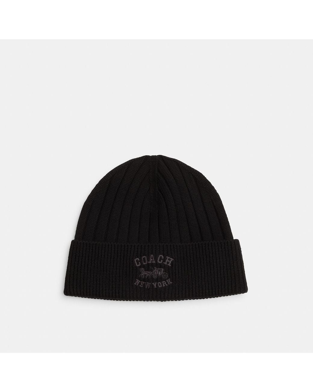 COACH Black Knit Beanie