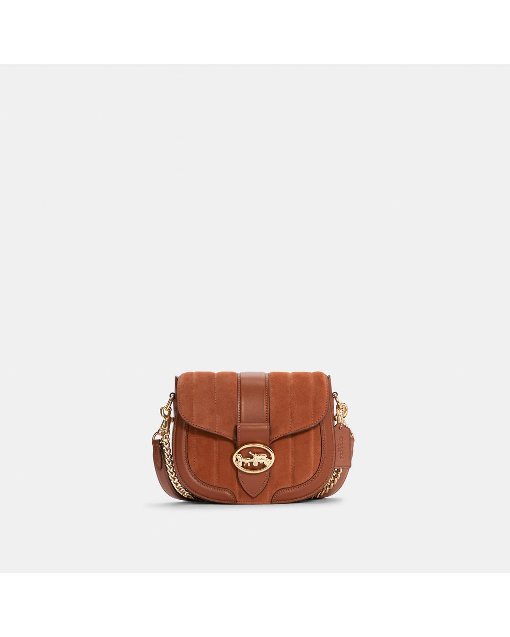 Coach Outlet Georgie Saddle Bag With Linear Quilting in Brown | Lyst