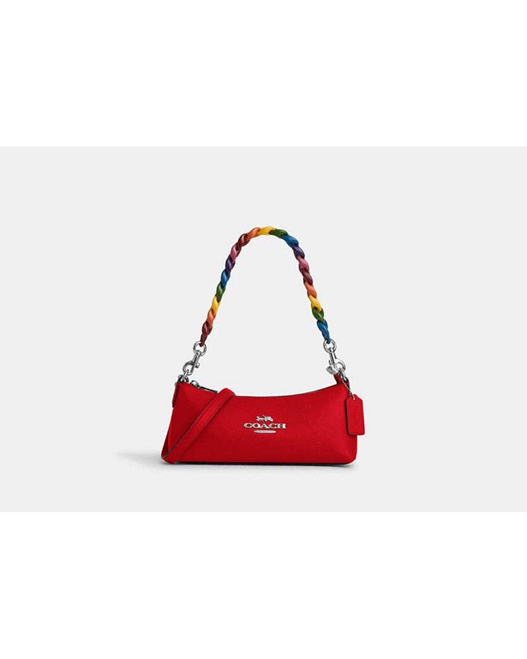 COACH Charlotte Shoulder Bag in Red | Lyst