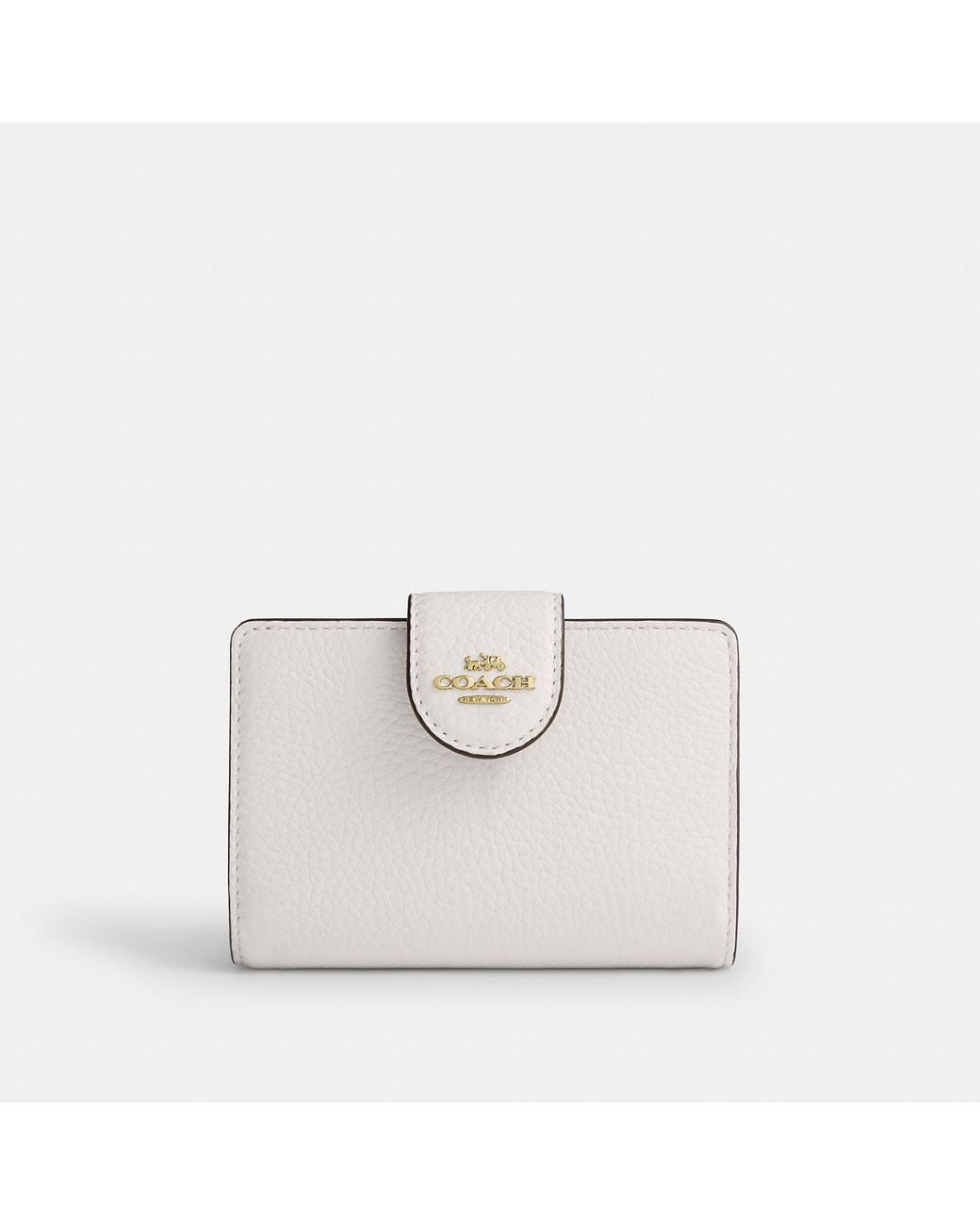 COACH White Medium Corner Zip Wallet