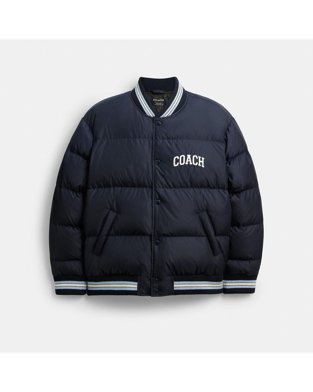 COACH Varsity Down Jacket in Blue for Men | Lyst