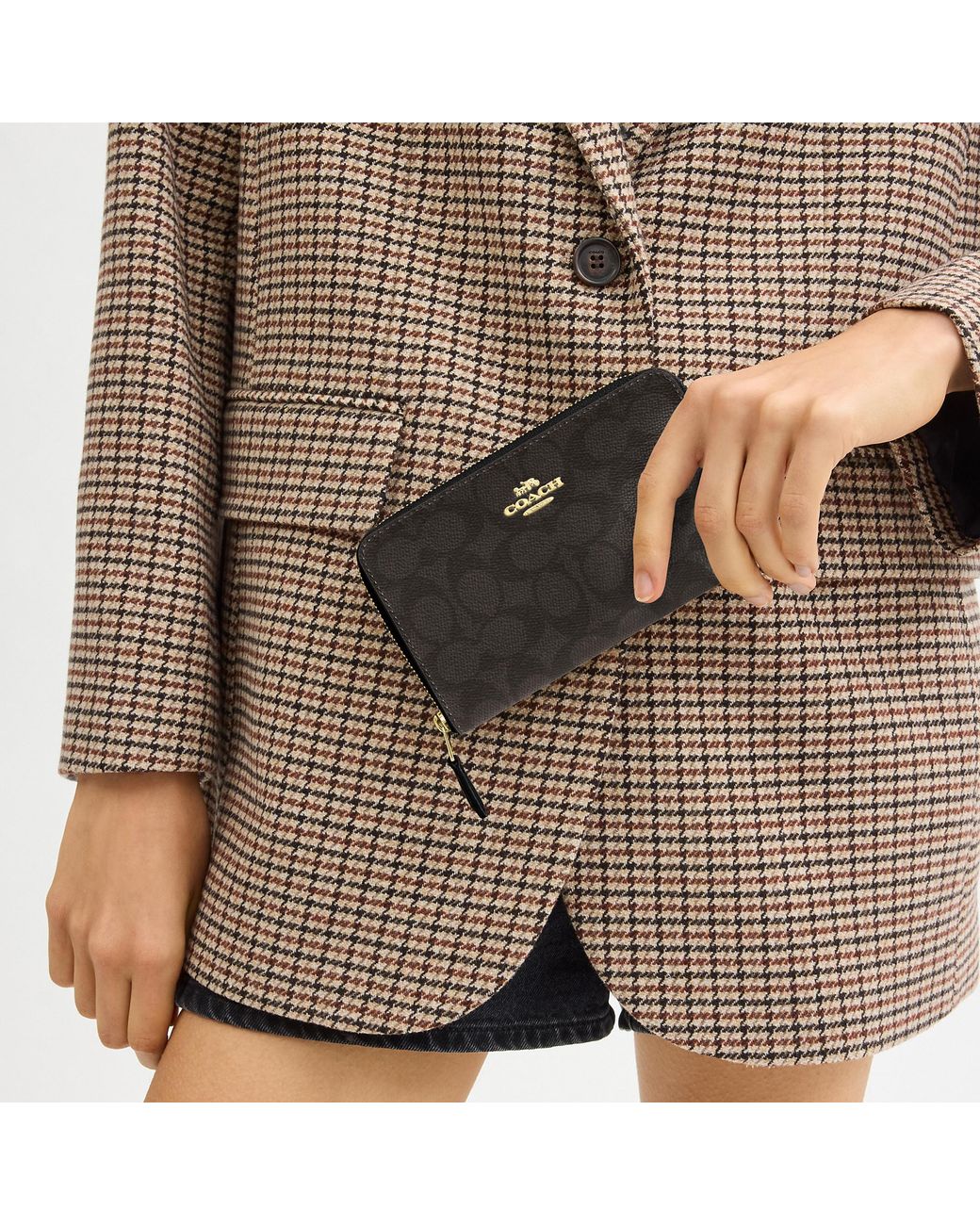 COACH Black Medium Id Zip Wallet