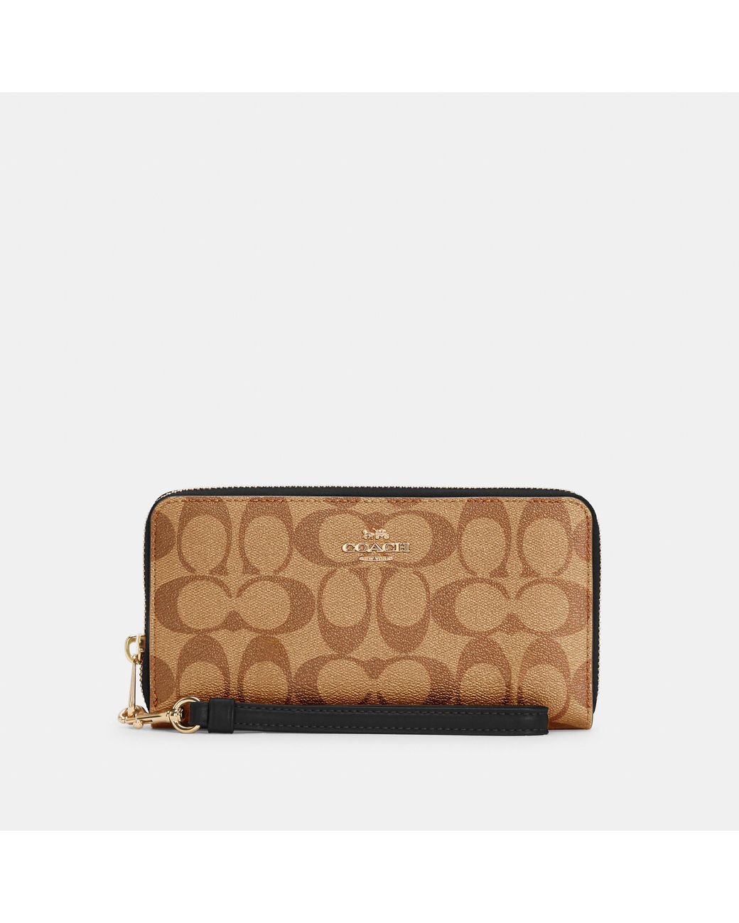 COACH Long Zip Around Wallet In Signature Canvas Lyst