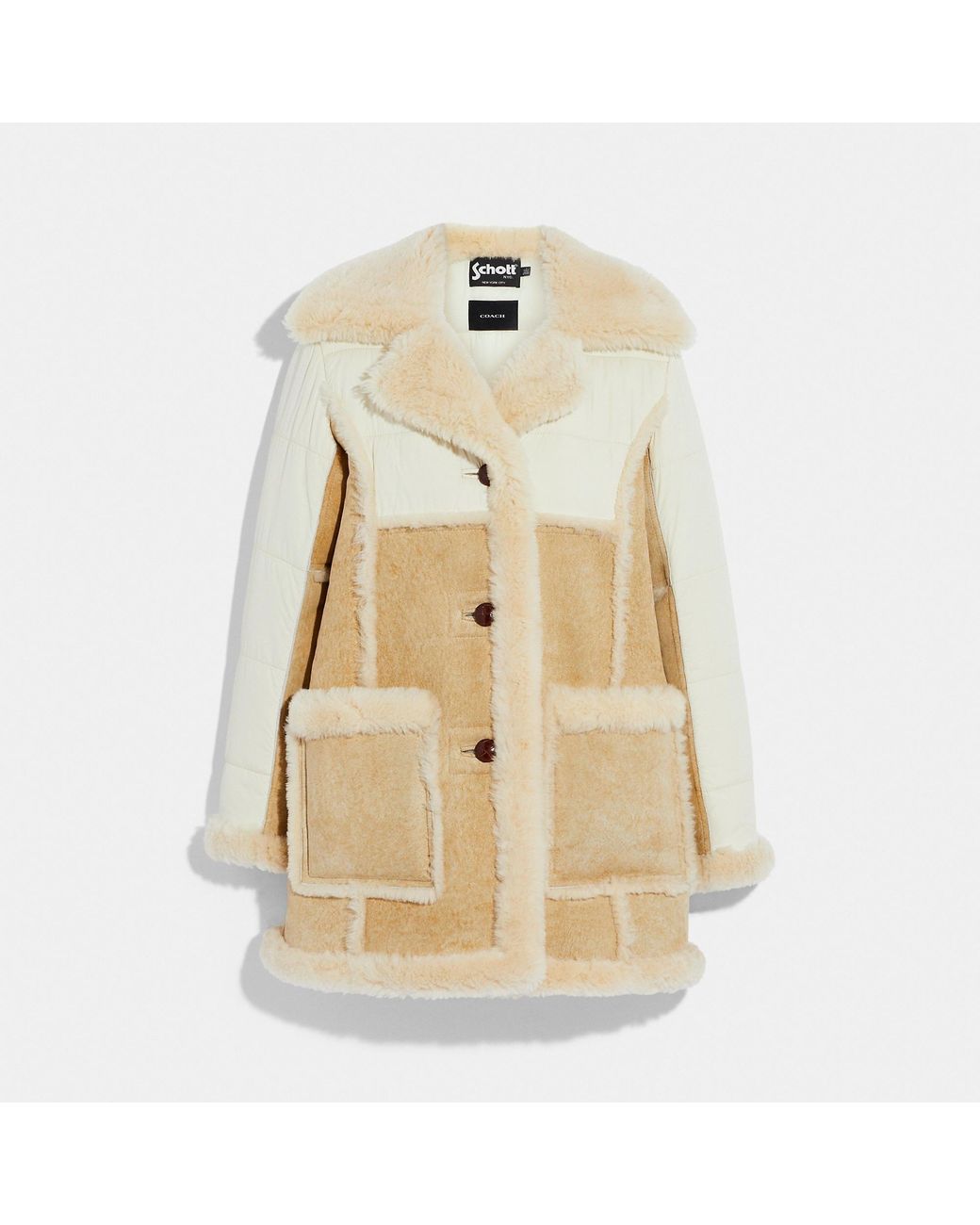 Schott Nylon Shearling Coat 