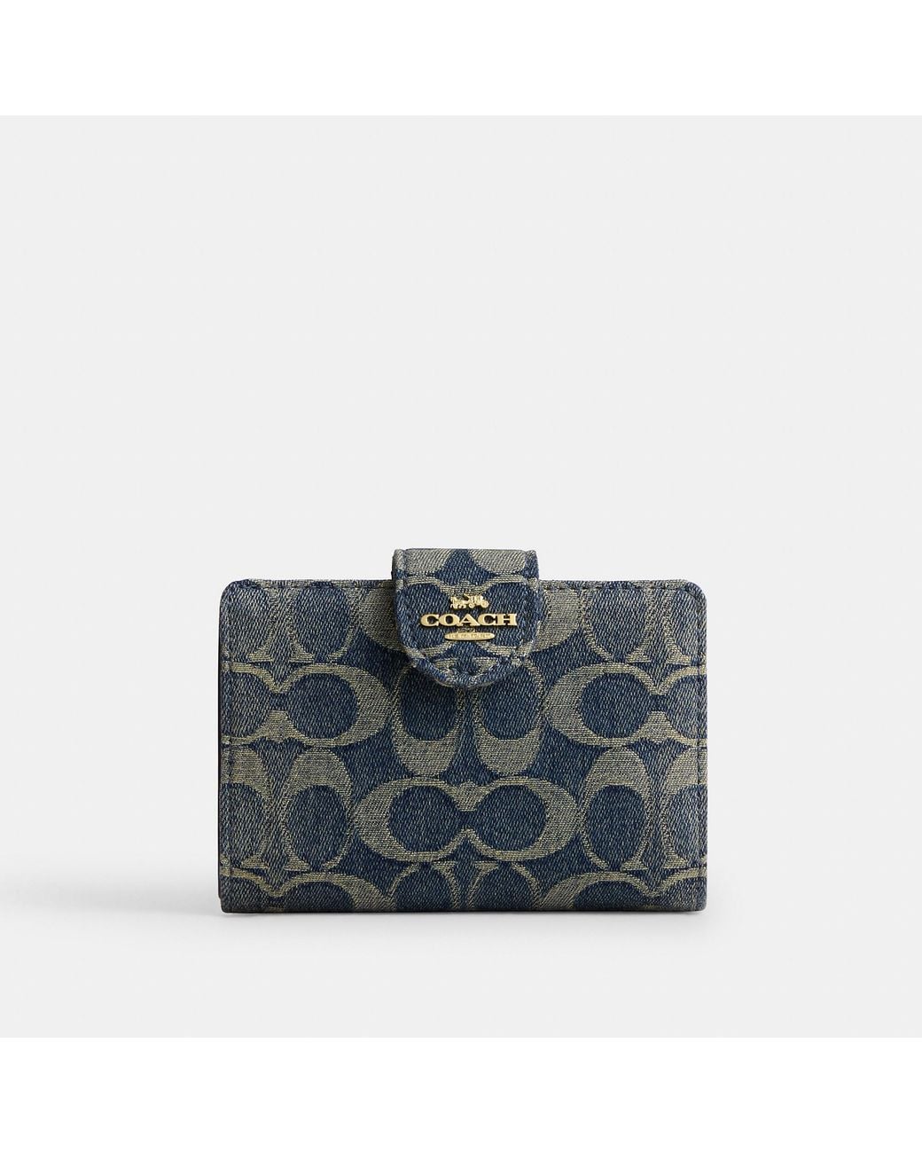 COACH Gray Medium Corner Zip Wallet