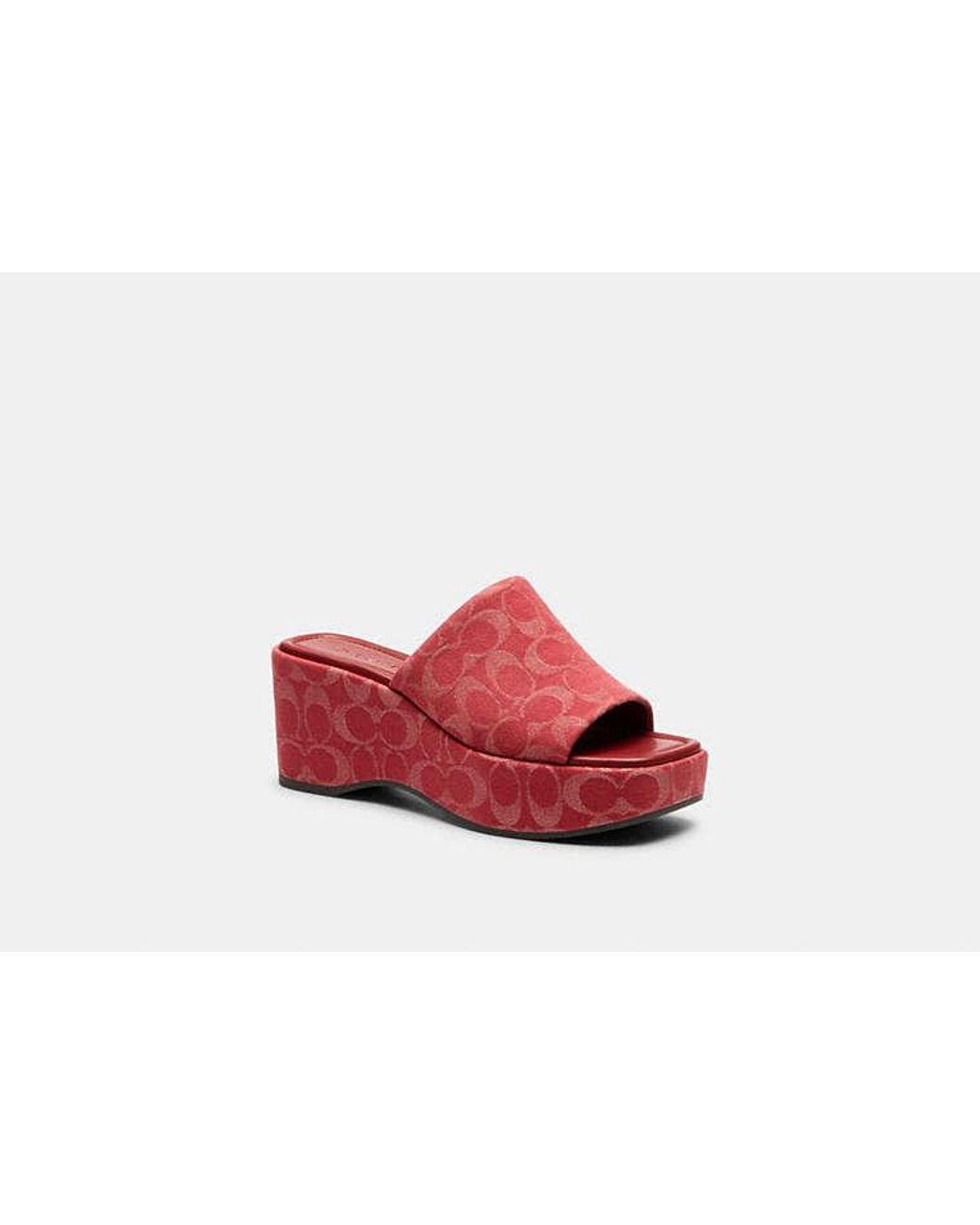 COACH Phoebe Platform Sandal in Red | Lyst