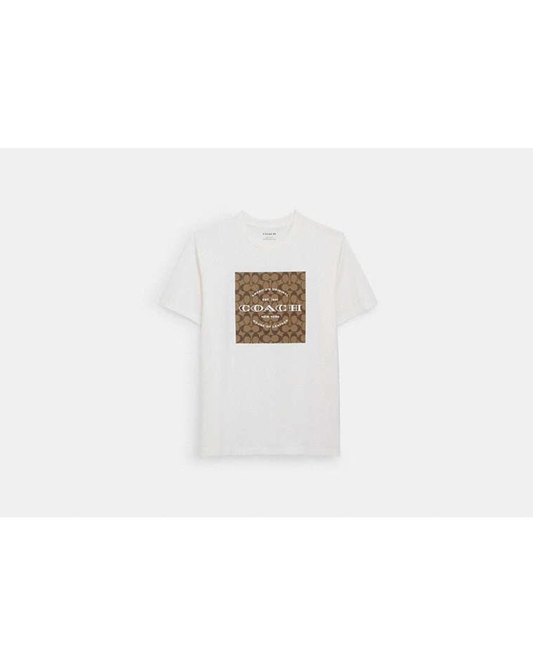 COACH White Signature Square T Shirt for men