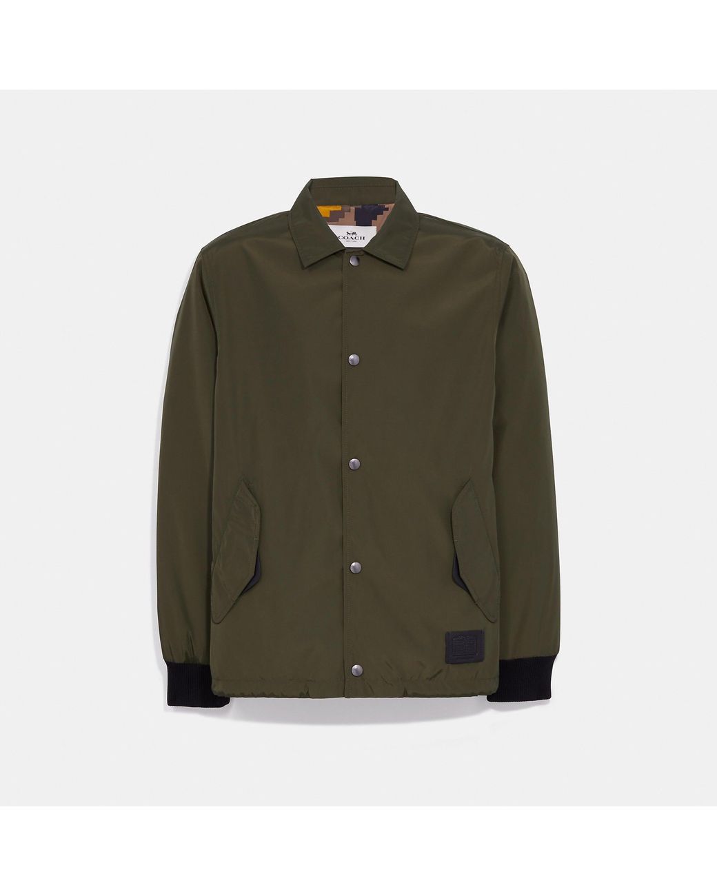 Coach Outlet Coach Solid Nylon Jacket in Green for Men | Lyst