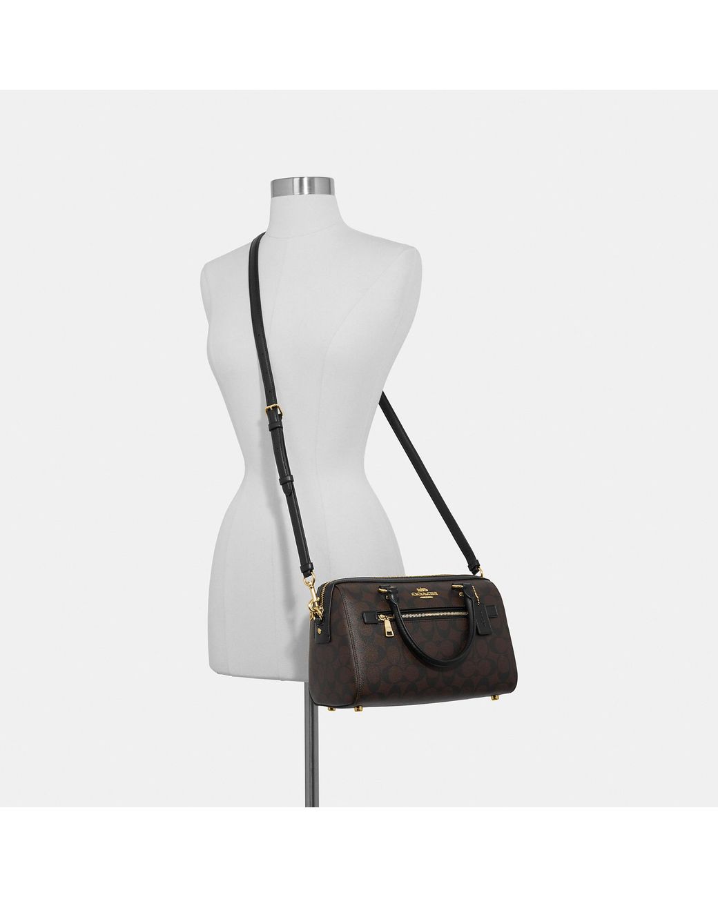 coach rowan satchel in signature canvas