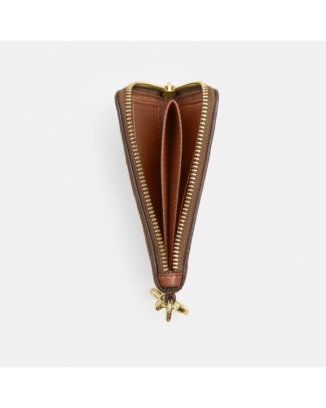 COACH Brown Small Corner Zip Wallet