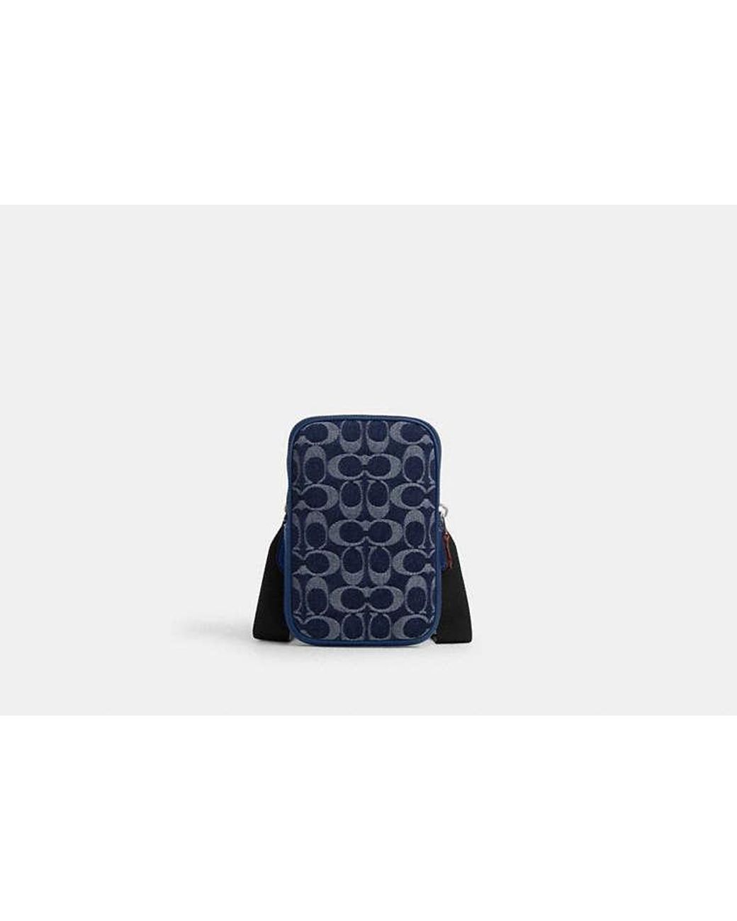 COACH Aden Crossbody Bag In Signature Denim in Blue for Men