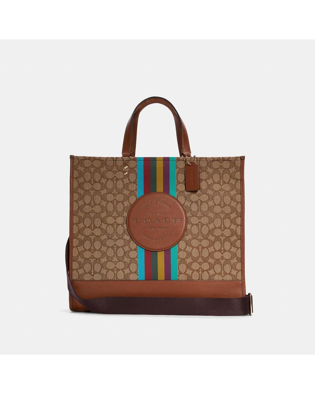 COACH Dempsey Tote 40 In Signature Jacquard With Stripe And Patch Lyst