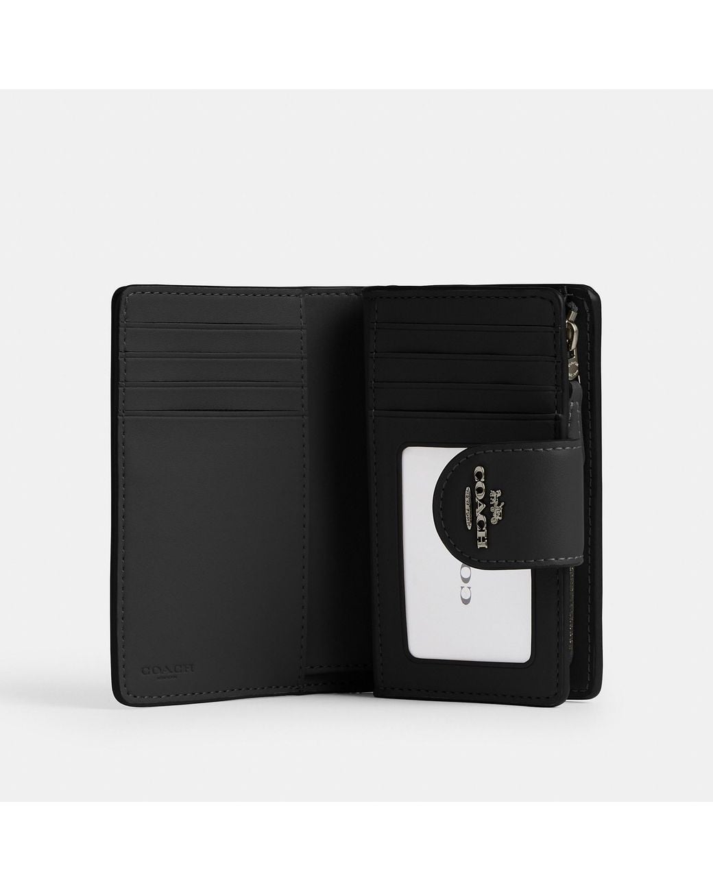 COACH Black Medium Corner Zip Wallet