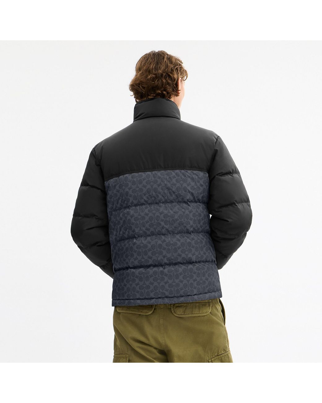COACH Black Signature Down Jacket for men