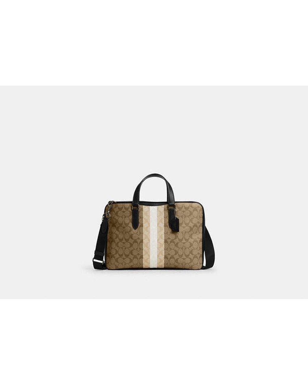 COACH Graham Slim Brief In Blocked Signature Canvas With Varsity