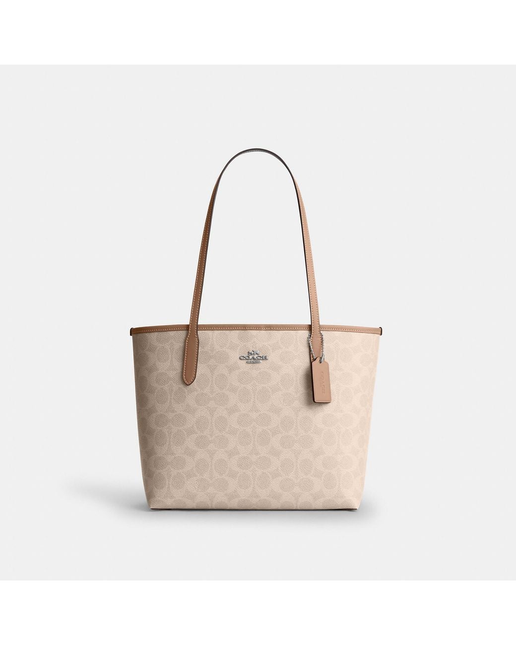 COACH Medium City Tote Bag in Natural | Lyst