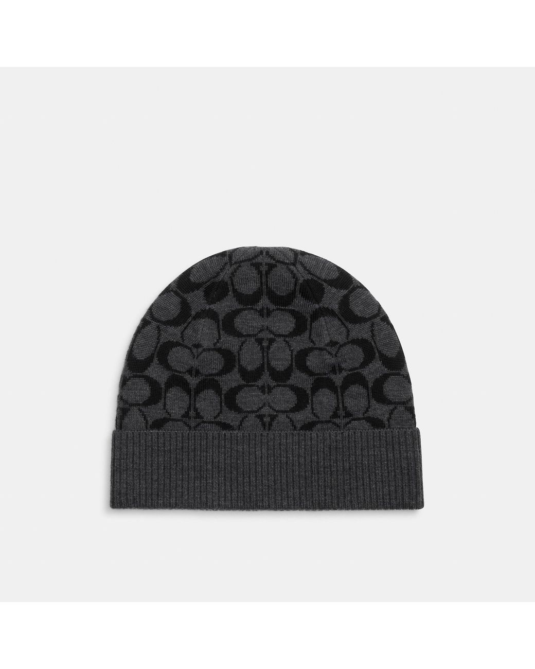 COACH Signature Knit Beanie in Black | Lyst