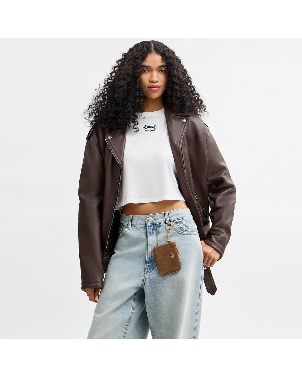 COACH Brown Small Corner Zip Wallet