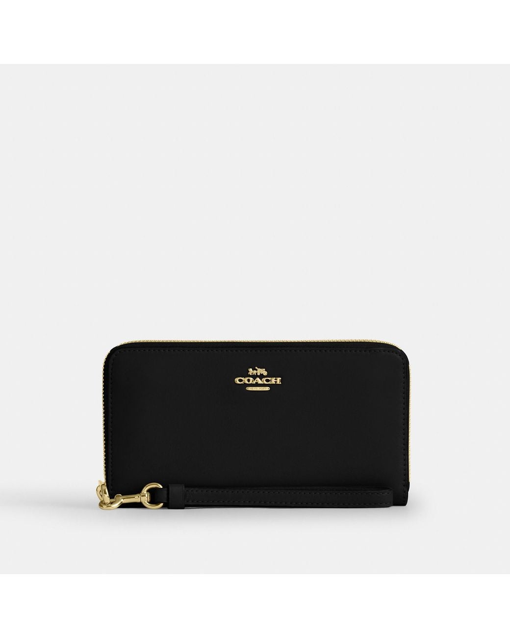 COACH Black Long Zip Around Wallet