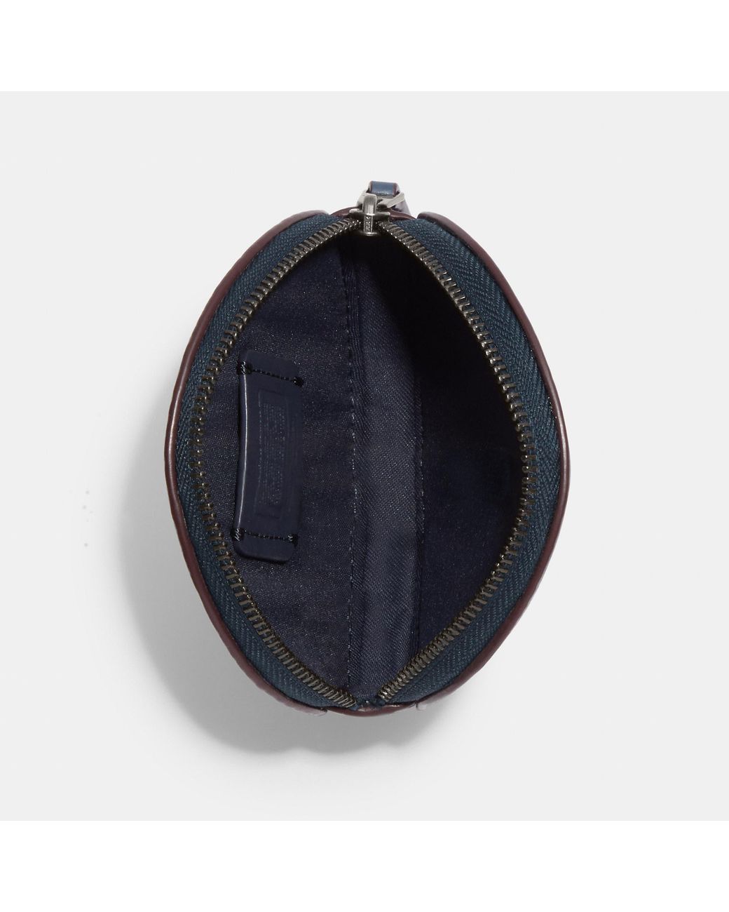 COACH® | Round Coin Case In Signature Canvas With Snowflake Motif