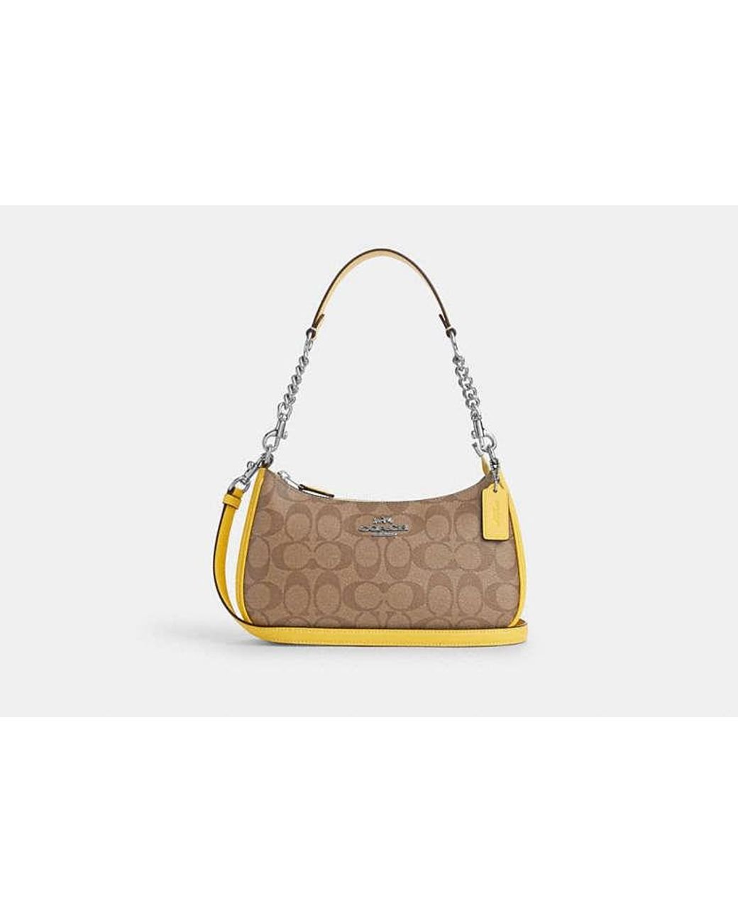 Coach teri shoulder bag in signature canvas in black lyst
