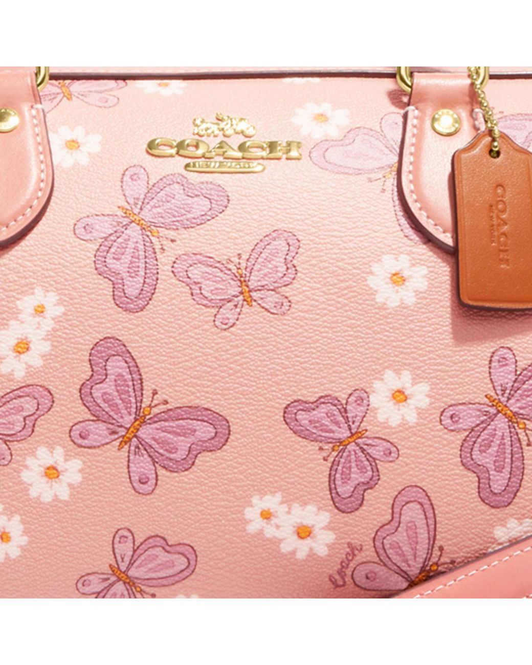 Coach Outlet Rowan Satchel With Lovely Butterfly Print in Pink Lyst