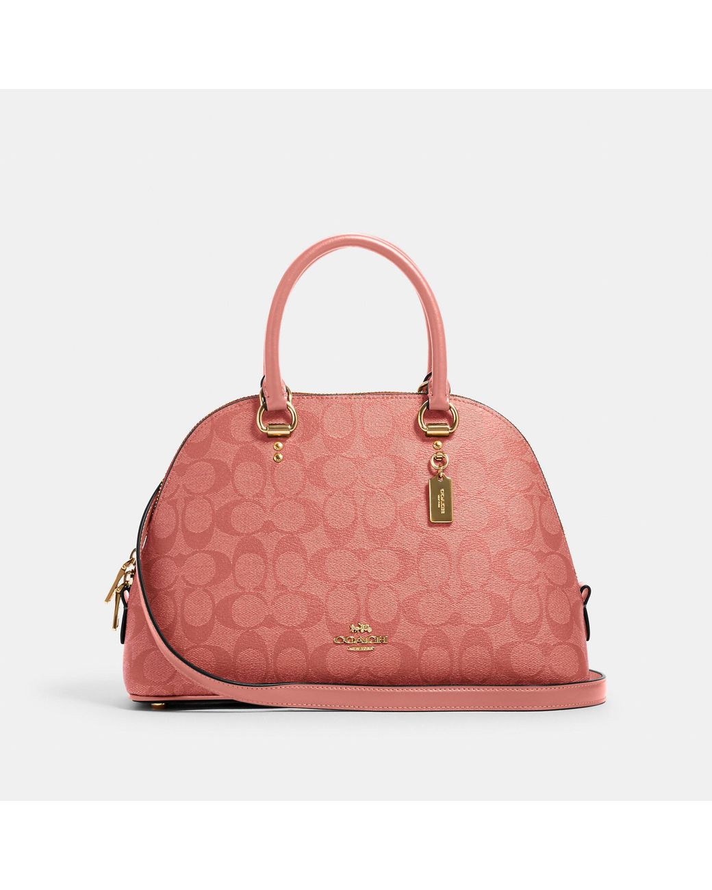 COACH Katy Satchel In Signature Canvas in im/Candy Pink (Pink) Lyst