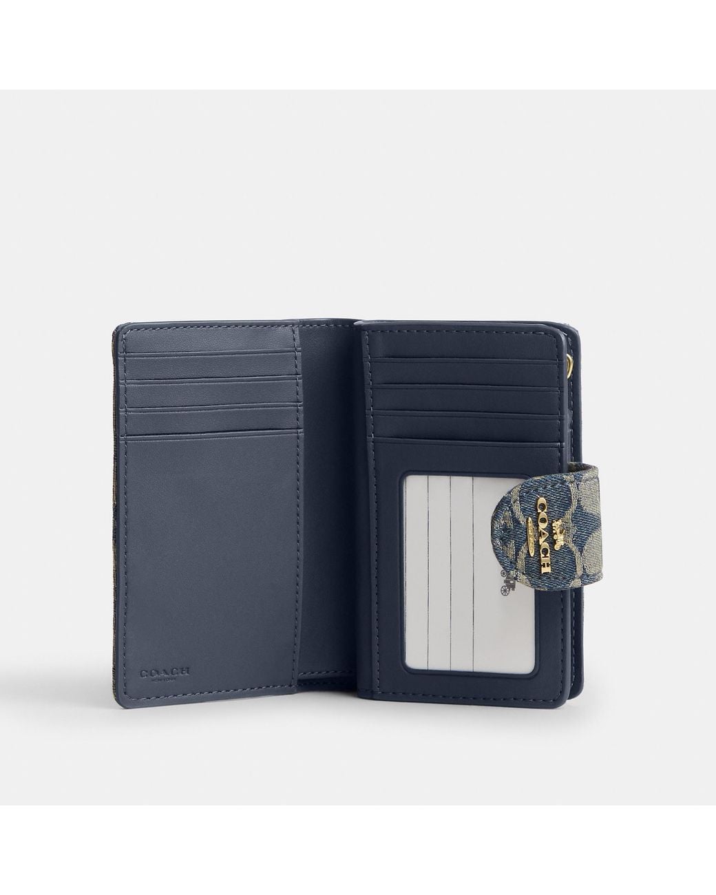 COACH Gray Medium Corner Zip Wallet