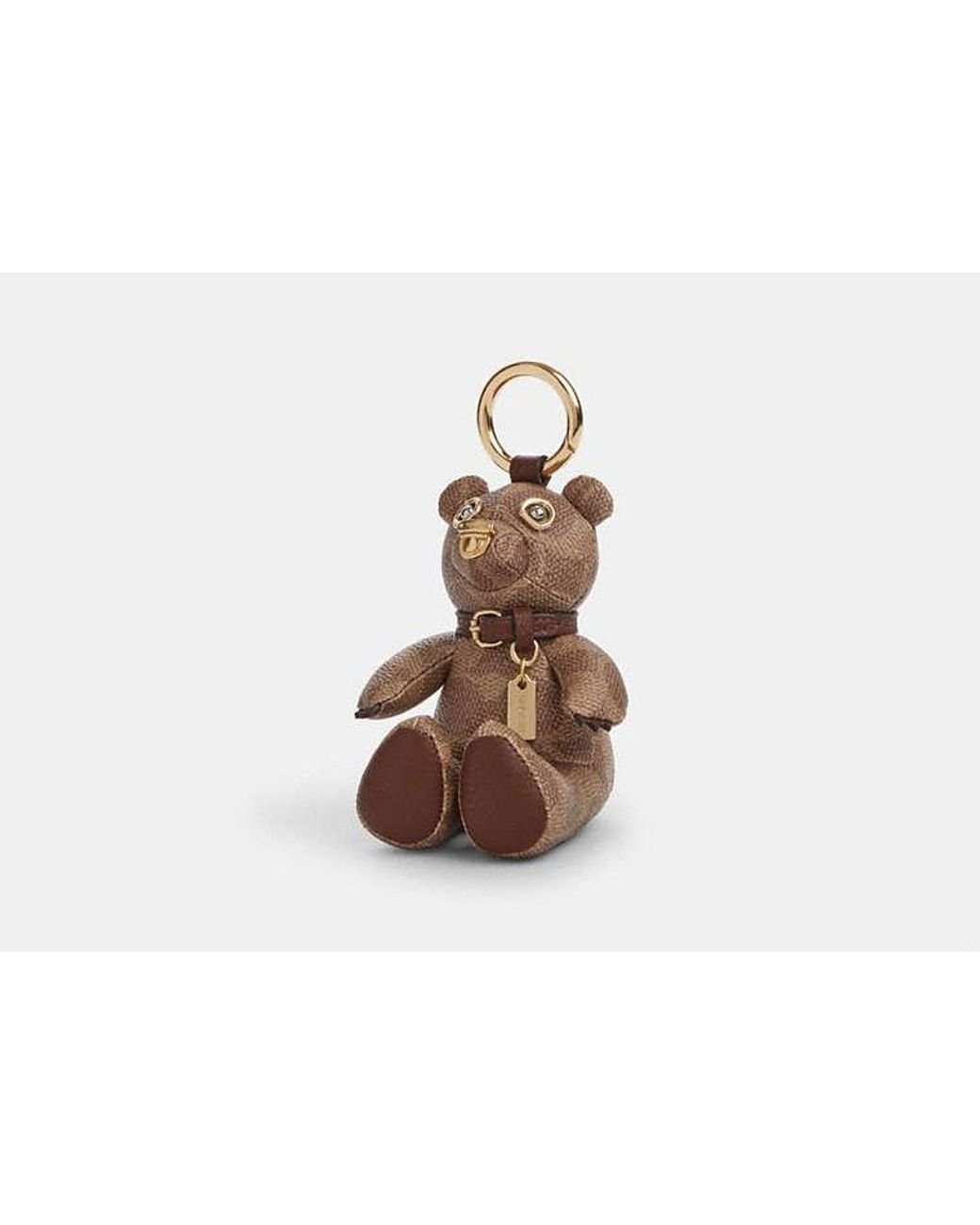 バッグチャーム【COACH】Bear Bag Charm In Signature Canvas Coach Signature Bear Bag Charm - Smooth Leather & Coated