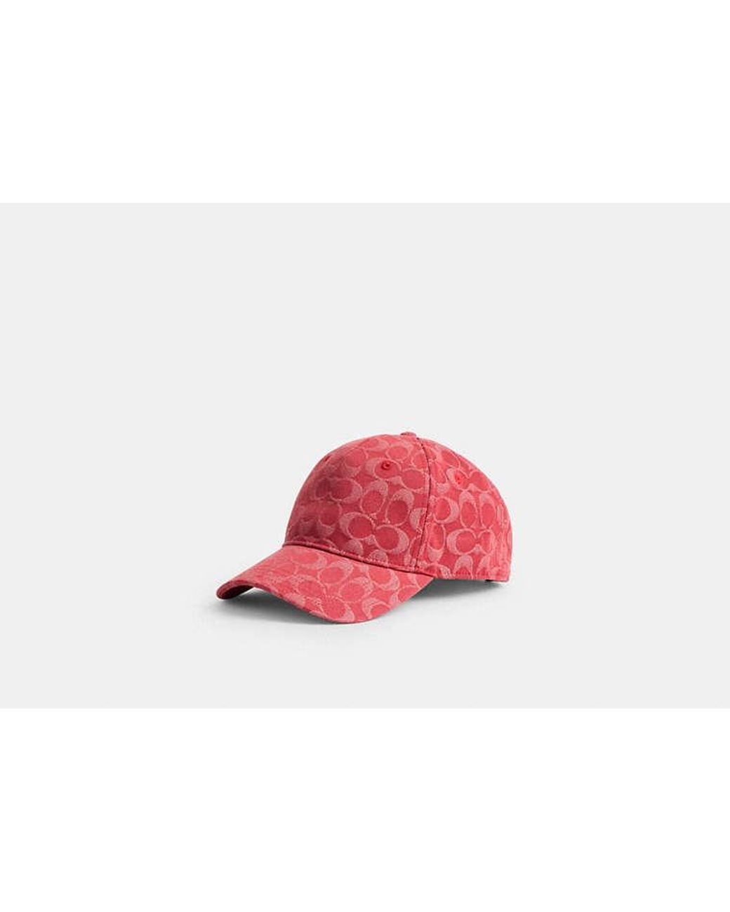 Red Coach Cap COACH Signature Denim Baseball Hat in Red | Lyst