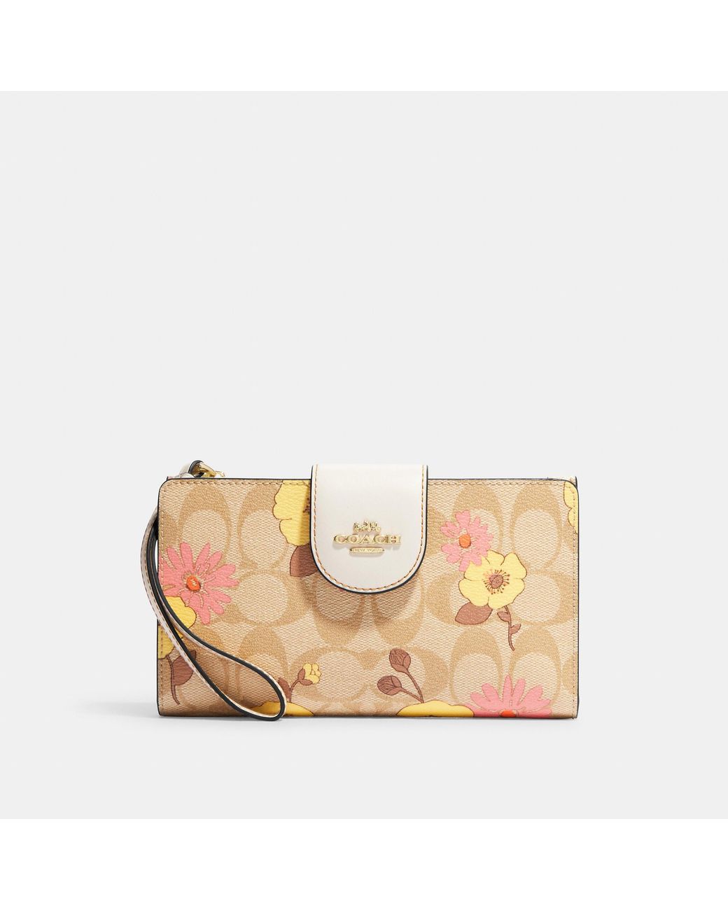 Coach Outlet Phone Wallet in Signature Canvas with Nostalgic Ditsy Print - Multi