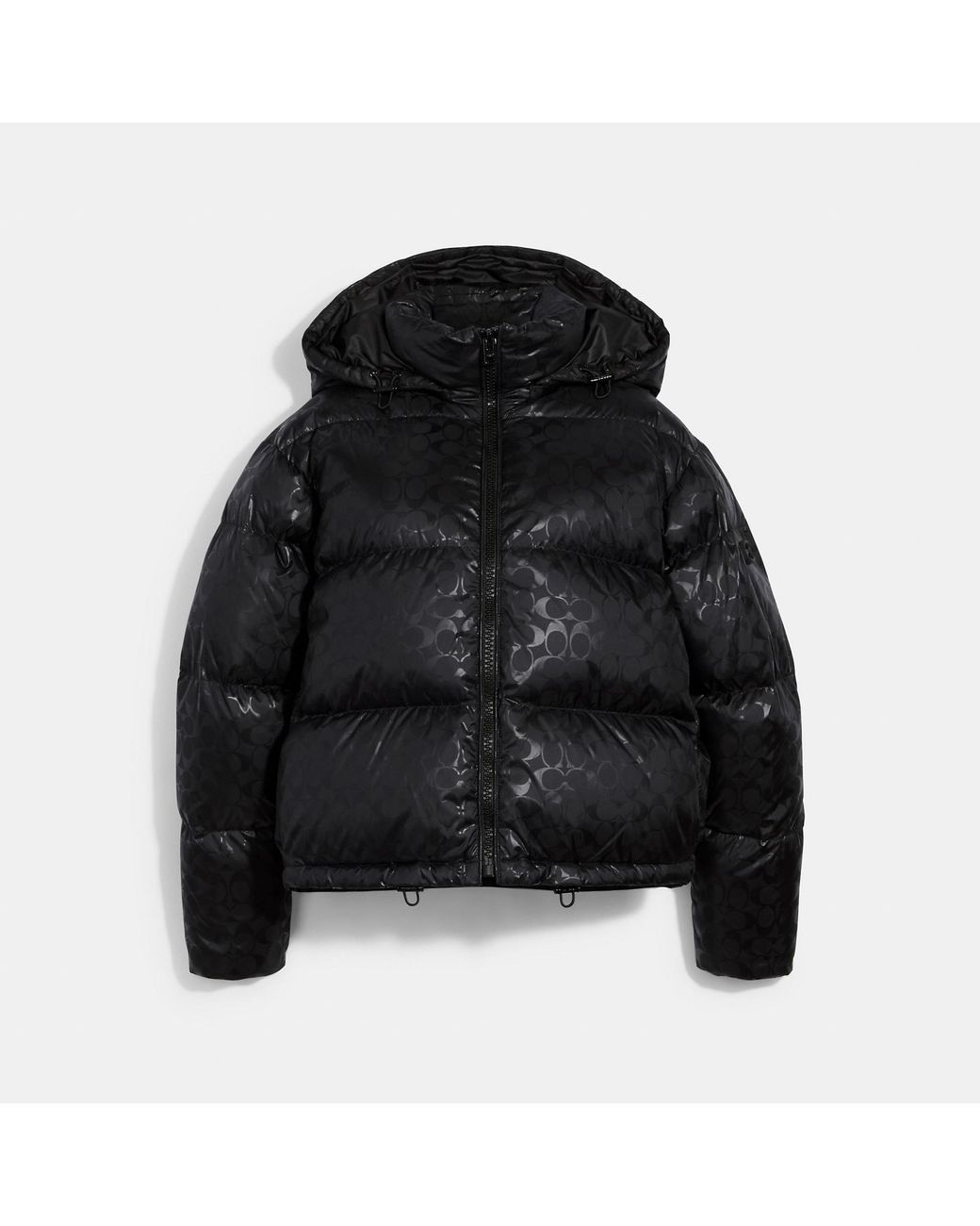 COACH Signature Short Puffer in Black | Lyst