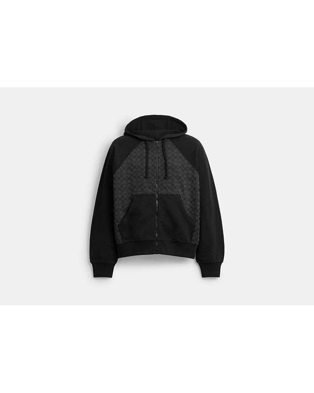 COACH Signature Full Zip Hoodie in Black for Men | Lyst