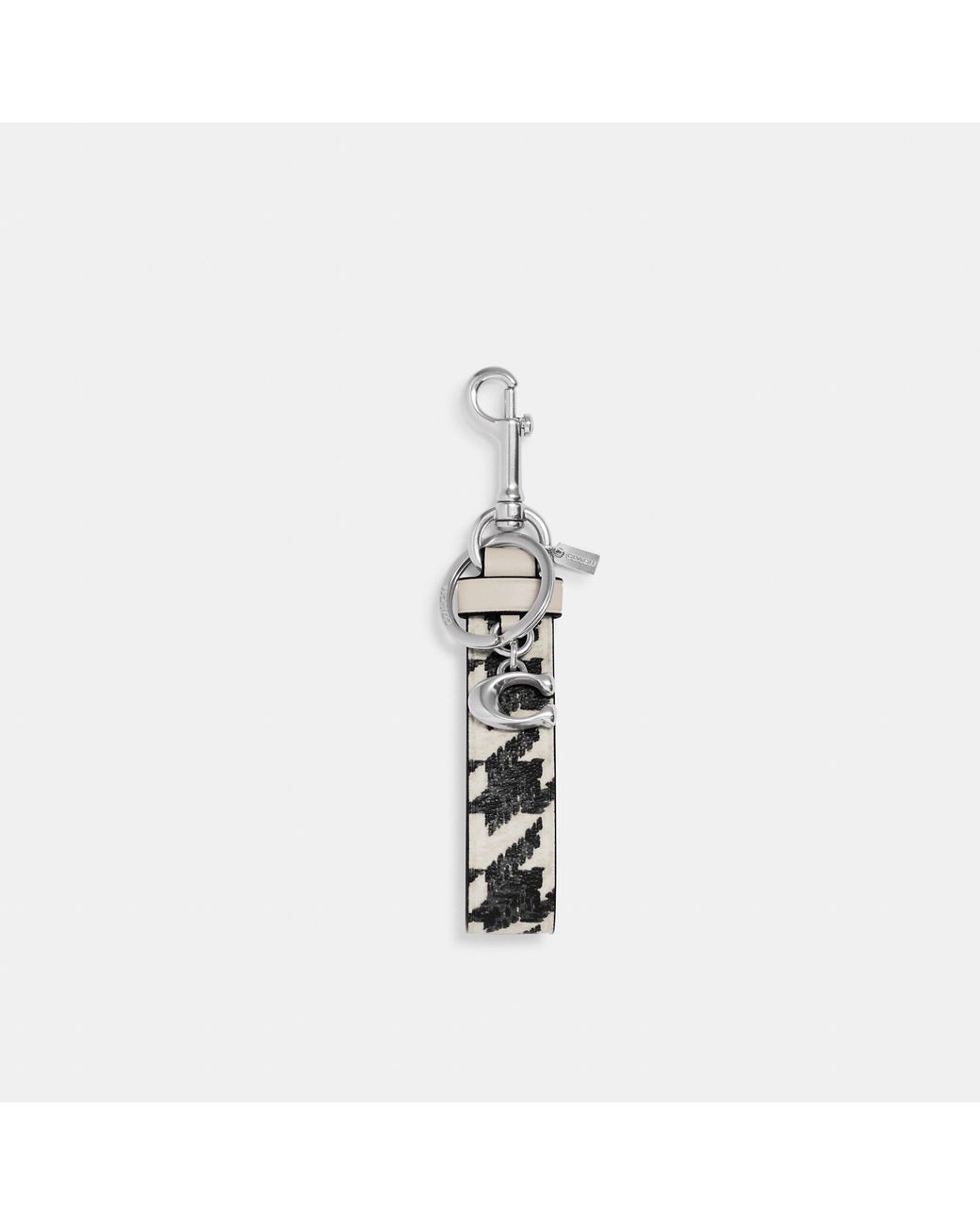 Coach Outlet Loop Bag Charm With Houndstooth Print in White Lyst